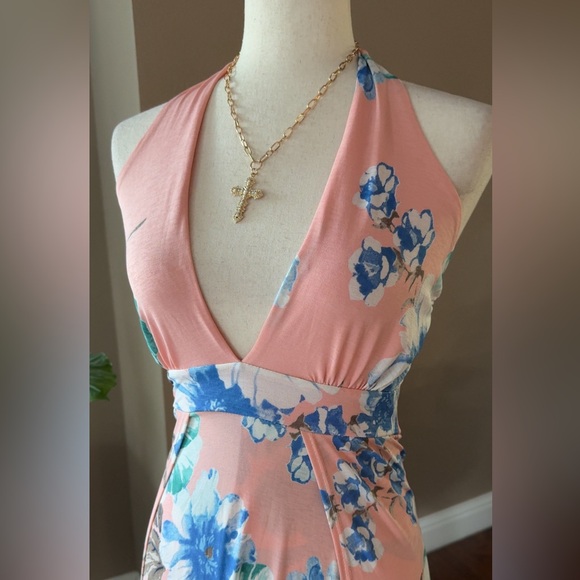 Floral print halter maxi romper dress - Picture 7 of 11